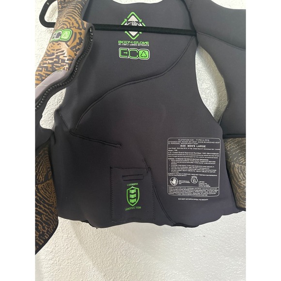 Body Glove ECO Wakeboard Life Vest‎ Impact Guard Watersports Gray Brown Size? - Picture 6 of 10